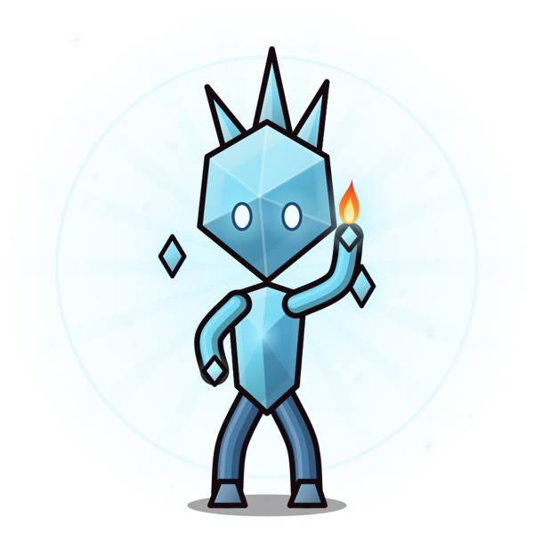Crystal Spirit made of cyan volcanic glass